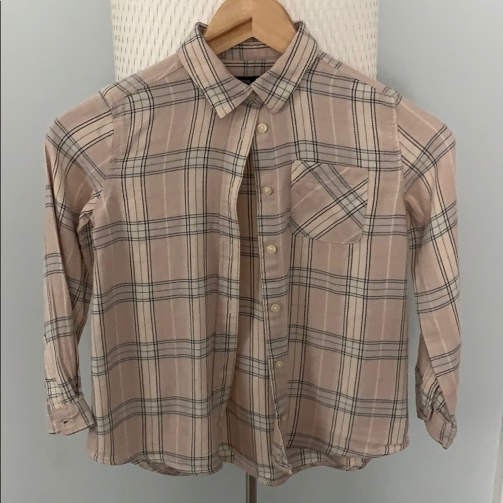Gap Kids neutral plaid shirt size S
